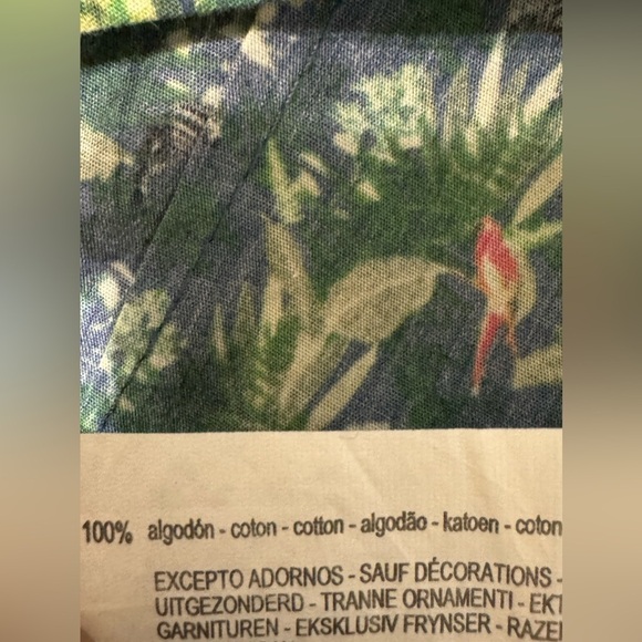 Zara men green printed poplin long sleeve button down shirt - Picture 8 of 11